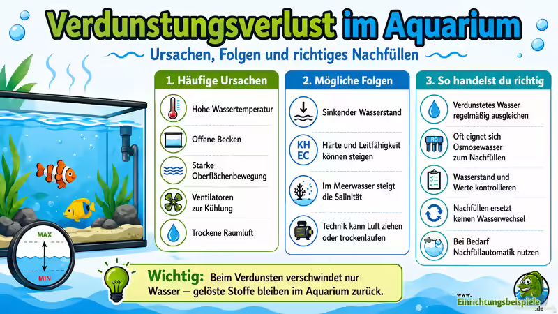 Verdunstungsverlust im Aquarium: Ursachen, Folgen und richtiges Nachfüllen