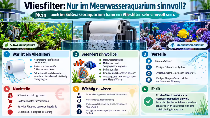 Vliesfilter: Nur im Meerwasseraquarium sinnvoll oder auch für Süßwasseraquarien eine gute Wahl?