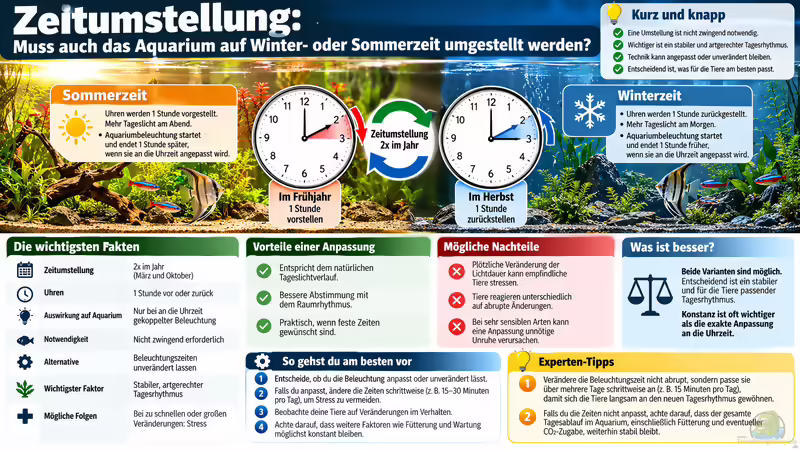 Zeitumstellung: Muss auch das Aquarium auf Winter- oder Sommerzeit umgestellt werden?
