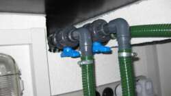 Verrohrung und Durchlaufregulierung zum Filterbecken