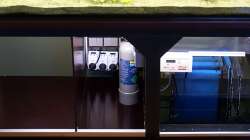 Unterschrank innen: | Gerümpelfach | Elektroabteil, CO2-Flasche | Filterbecken,