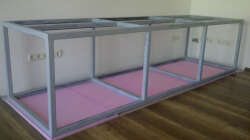 Das Untergestell an Ort und Stelle