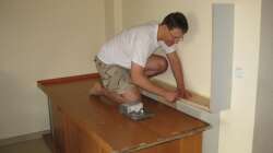 Unterbau und Rückwand (20cm Tiefe gewonnen)