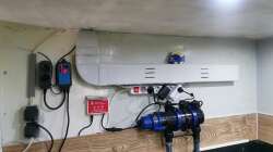 Steuerungen : Abluft (blau) und Pumpe (rot)