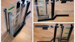 Rückwandgrundgerüst mit dazu gestelltem HMF-Gehäuse