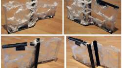 Grobe Strukurierung der Oberfläche durch Acrylglas und Styropor