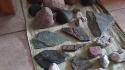 Steine, Kiesel und Schieferplatten