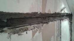 Ansicht Küchenseite mit erstem Stahlträger