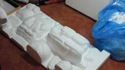 Bau Rückwand und Steine