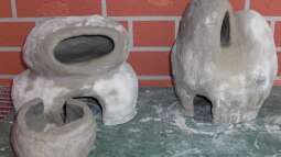 Bau Rückwand und Steine