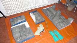 Bau Rückwand und Steine