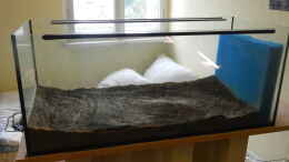 Aquarium einrichten mit Über dem Lavasplit eine Torf-Lehm-Quarzsand-Mischung.