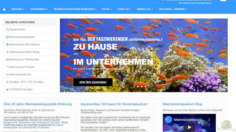 riffgrotte.de Onlineshop (Meerwasseraquarium Shop: Meerwasser Onlineshop und Laden Erlangen/Nürnberg)  - Riffgrotte-deaquarium