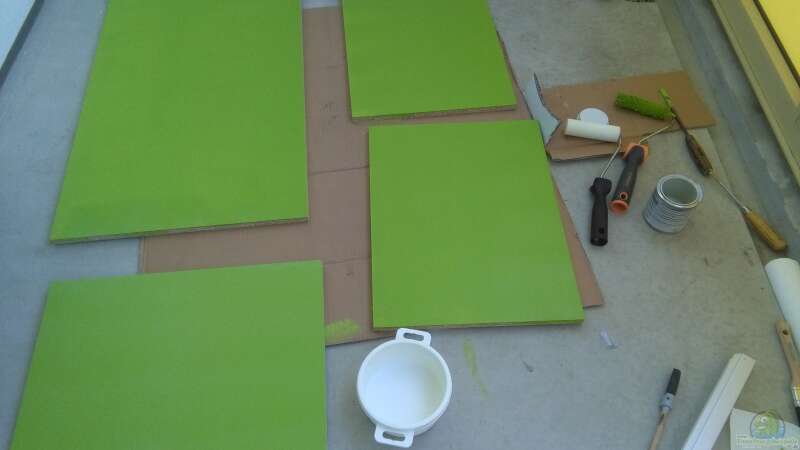 Holzplatten fur den Unterbau grün angestrichen und lackiert von Eskimo (4)