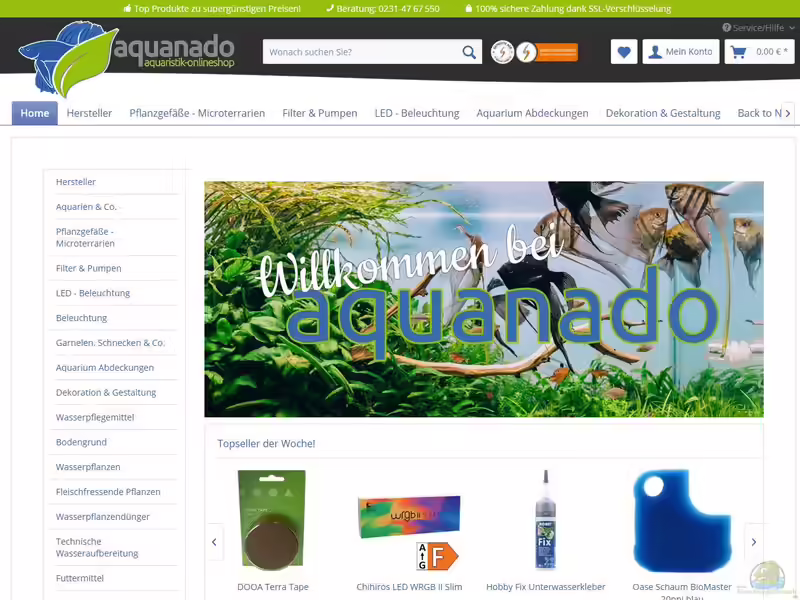 aquanado.de - Onlineshop für Aquaristikprodukte (Einrichtungsbeispiele mit Produkten aus dem Shop von aquanado.de)