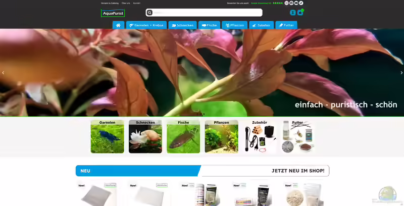 aquapurist.de - Onlineshop für Zierfische (Einrichtungsbeispiele mit Produkten aus dem Shop von aquapurist.de)