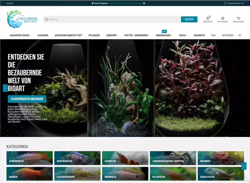aquarium-pflanzen-fische.de - Onlineshop für Aquaristikprodukte (Einrichtungsbeispiele mit Produkten aus dem Shop von aquarium-pflanzen-fische.de)