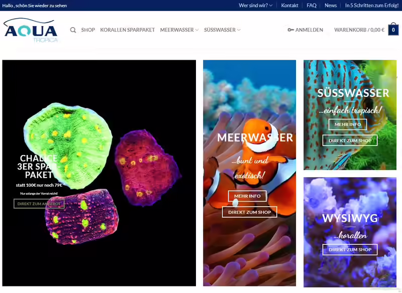 aquatropica.de - Onlineshop für Aquaristikzubehör (Einrichtungsbeispiele mit Produkten aus dem Shop von aquatropica.de)