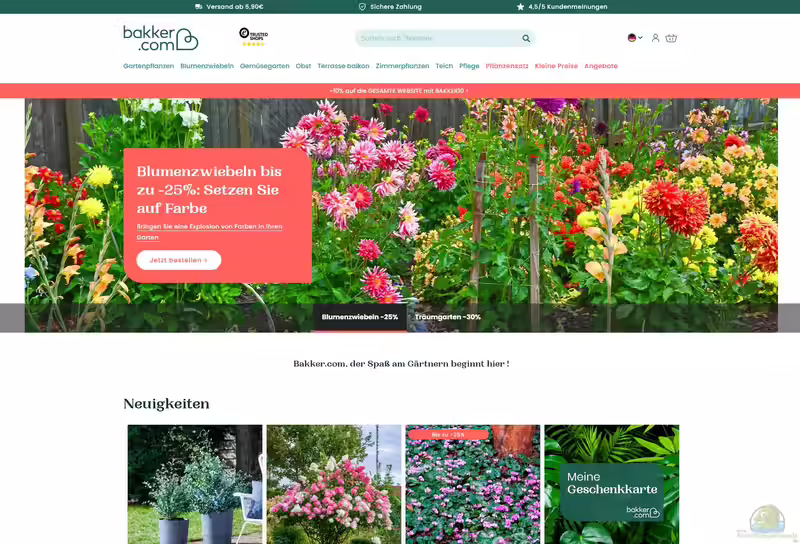 Bakker.com - Der Onlineshop für Hobbygärtner (Einrichtungsbeispiele mit Produkten von Bakker)