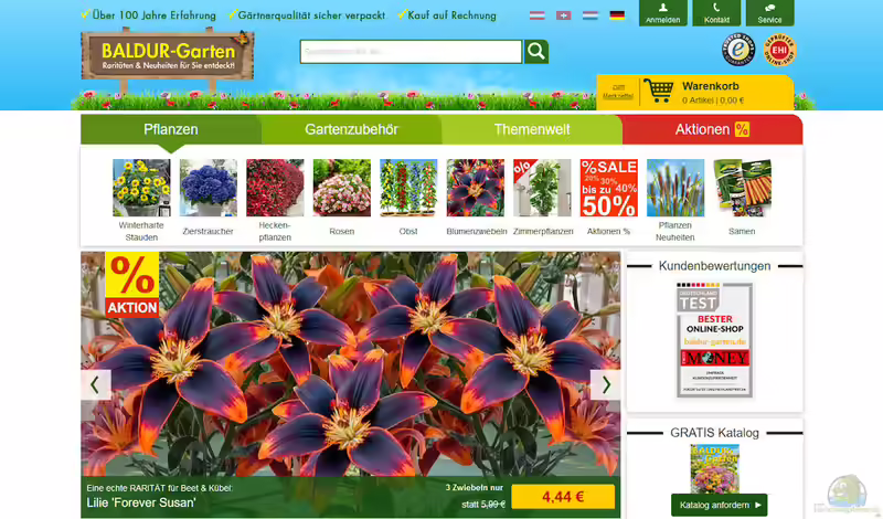 baldur-garten.de Onlineshop (Einrichtungsbeispiele mit Produkten von Baldur Garten)