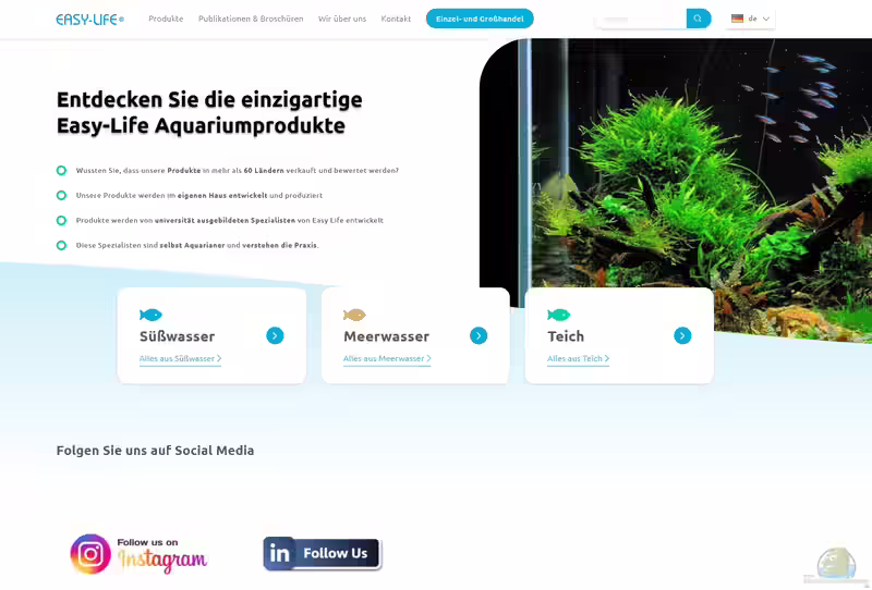 Easy-Life – Hersteller hochwertiger Aquaristikprodukte (Einrichtungsbeispiele mit Produkten von Easy-Life)