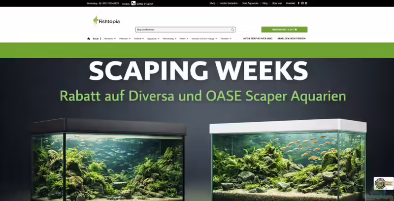 fishtopia.de - Onlineshop für Aquaristikproduktn (Einrichtungsbeispiele mit Produkten von fishtopia.de)