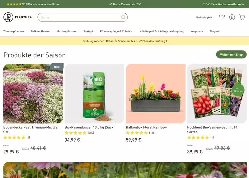 plantura.garden - Onlineshop für Hobbygärtner (Einrichtungsbeispiele mit Produkten aus dem Shop von plantura.garden)