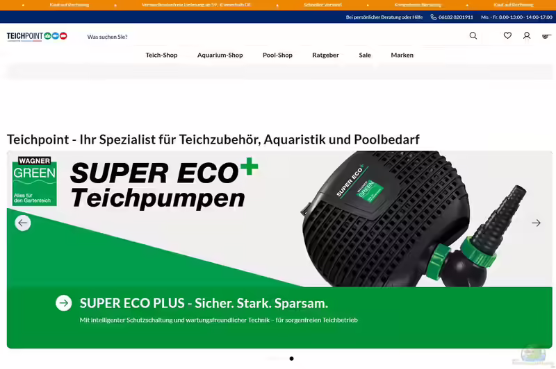 teichpoint.de - Onlineshop für Aquaristikprodukte (Einrichtungsbeispiele mit Produkten aus dem Shop von teichpoint.de)