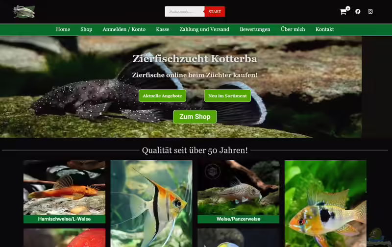 zierfische-kotterba.de - Onlineshop für Aquarienfische (Einrichtungsbeispiele mit Produkten aus dem Shop von zierfische-kotterba.de)